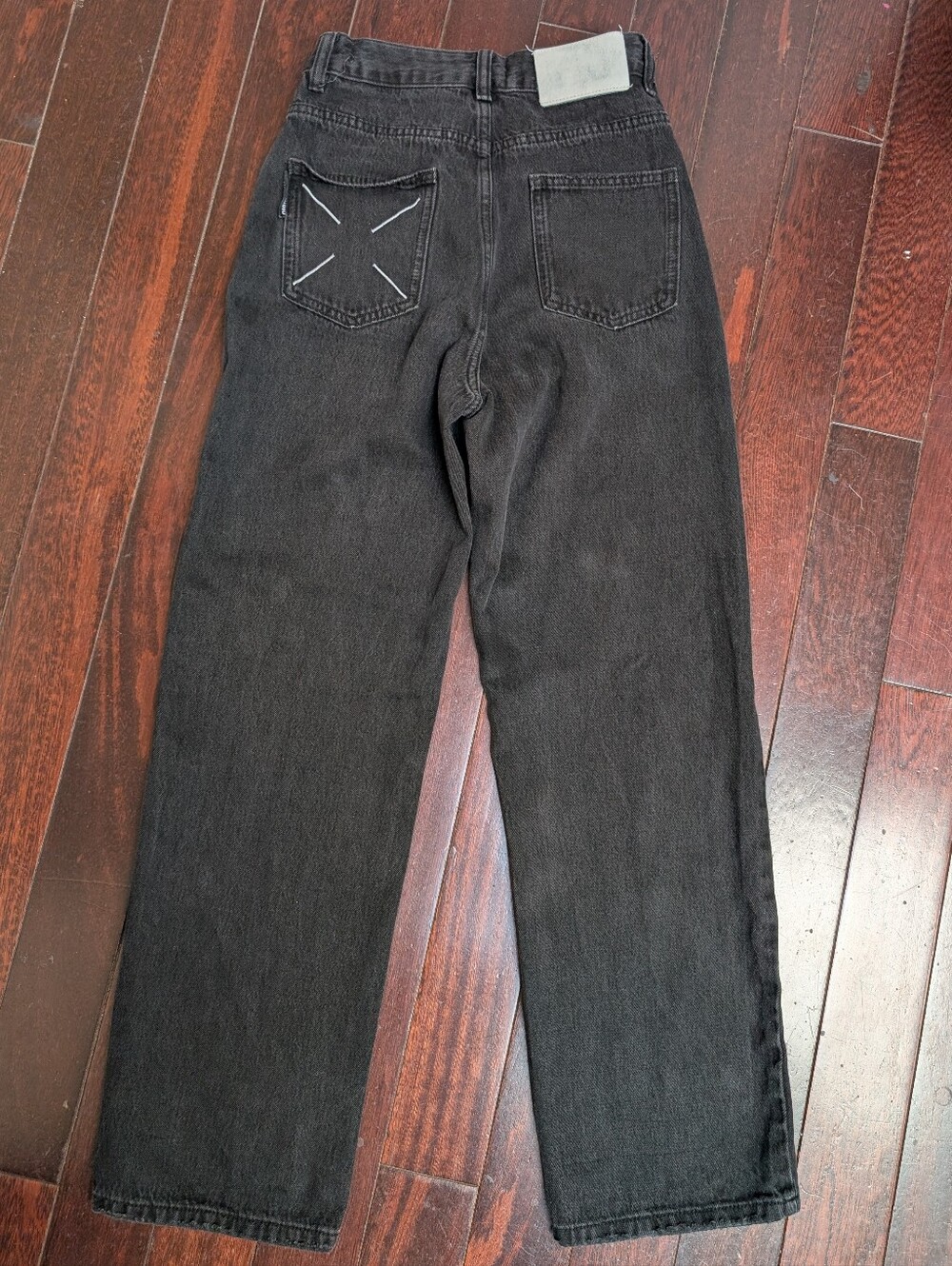 Ken Studio Wide Leg High Waist Jeans - Washed Black - Size S